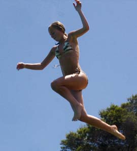 Leaping off the rocks